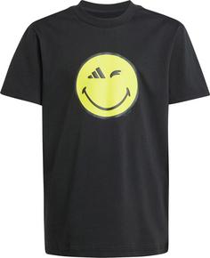 adidas SMILEY T-Shirt Kinder black-bright yellow-carbon-white