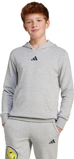 Rückansicht von adidas SMILEY Hoodie Kinder medium grey heather-bright yellow-white