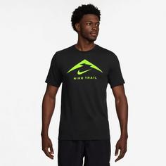 Rückansicht von Nike Dri-fit Trail Funktionsshirt Herren black-volt