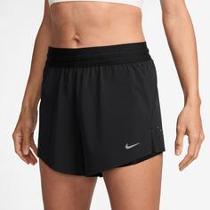 Rückansicht von Nike Swift Laufshorts Damen black-reflective silv