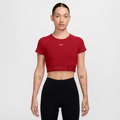 Rückansicht von Nike Dri-Fit Croptop Damen university red-dark team red-white