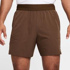Rückansicht von Nike Advantage Tennisshorts Herren cacao wow-white