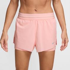 Rückansicht von Nike Swift Laufshorts Damen atmosphere-reflective silv