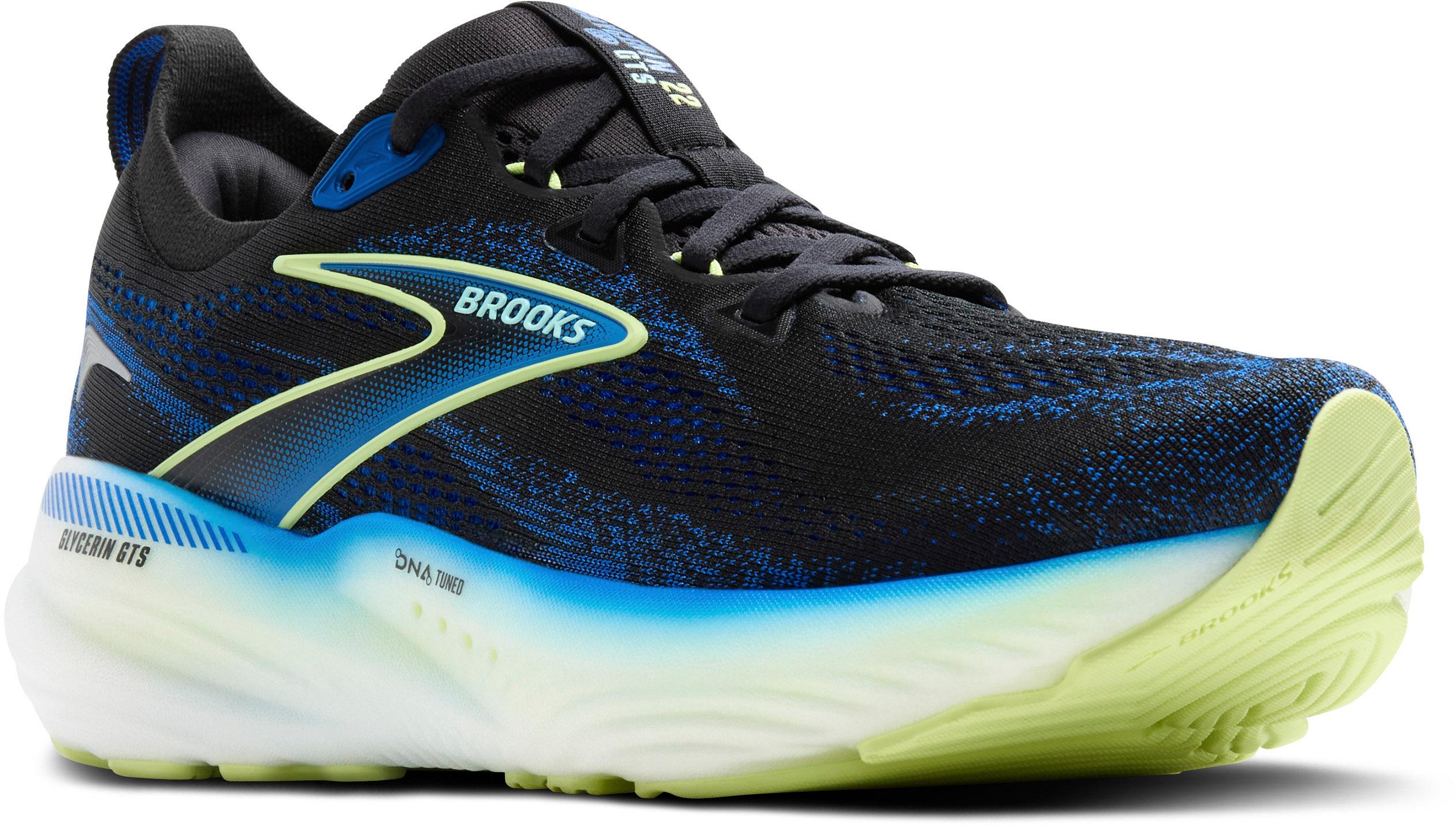 Brooks Glycerin GTS 22 Laufschuhe Herren black-cobalt-neo yellow
