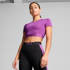 Rückansicht von PUMA Strong Croptop Damen wild berry