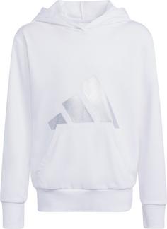 adidas GLAM Hoodie Kinder white-silver metallic