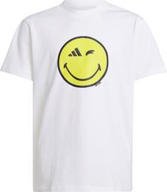 adidas SMILEY T-Shirt Kinder white-carbon-bright yellow-black