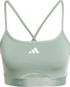 adidas HYGLM BRALETTE Sport-BH Damen silver green