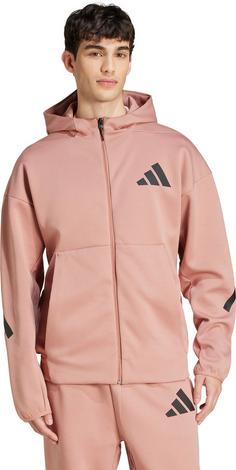 Rückansicht von adidas ZNE Trainingsjacke Herren warm clay