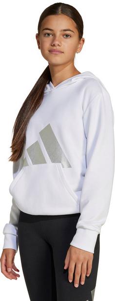 Rückansicht von adidas GLAM Hoodie Kinder white-silver metallic