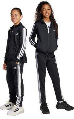 Rückansicht von adidas 3 STRIPES Trainingsanzug Kinder black-white