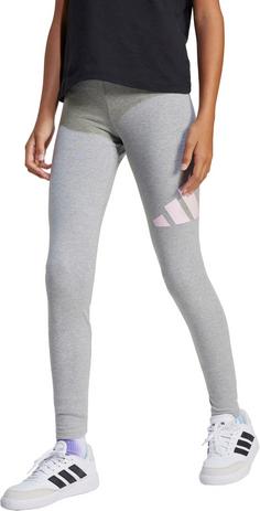 Rückansicht von adidas BIG LOGO Leggings Kinder medium grey heather-clear pink