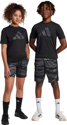 Rückansicht von adidas TRAIN ESSENTIALS CAMO Funktionsshorts Kinder black-grey-carbon