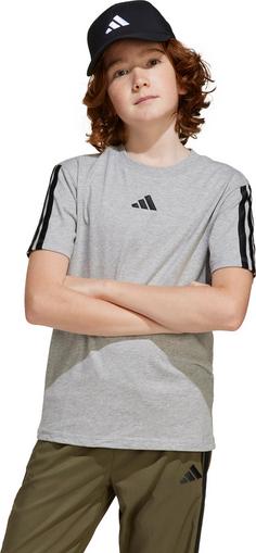 Rückansicht von adidas 3 STRIPES T-Shirt Kinder medium grey heather-black