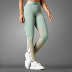 Rückansicht von adidas HYGLM 1/1 Tights Damen silver green-white