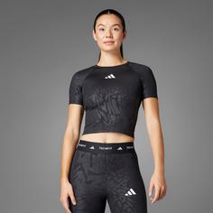 Rückansicht von adidas TF PRINT Croptop Damen black