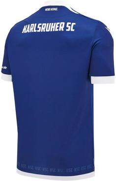 Rückansicht von macron Karlsruhe SC 24-25 Heim Fußballtrikot Herren blue