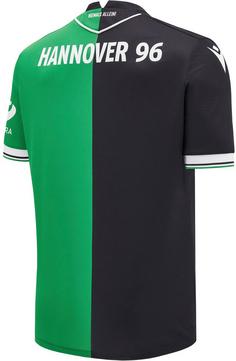 Rückansicht von macron Hannover96 24-25 Auswärts Fußballtrikot Herren schwarz-grün