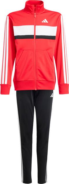 adidas 3 STRIPES TIBERIO Trainingsanzug Kinder pure ruby-white