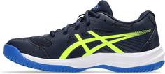 Rückansicht von ASICS UPCOURT 6 GS Hallenschuhe Kinder midnight-safety yellow