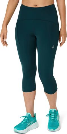 Rückansicht von ASICS ROAD 7/8-Lauftights Damen saxon green