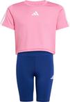 adidas TRAIN ESSENTIALS 3 STRIPES Trainingsanzug M&auml;dchen - pink fusion-white