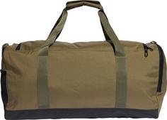 Rückansicht von adidas LINEAR DUFFEL Sporttasche olive strata-black