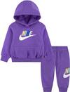 Nike BABY CLUB FLEECE SET Trainingsanzug Kinder - black raspberry