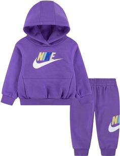 Nike BABY CLUB FLEECE SET Trainingsanzug Kinder black raspberry