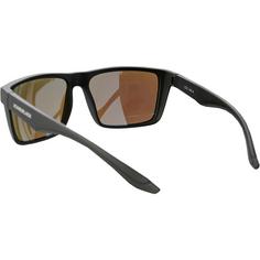 Rückansicht von Back in Black Sonnenbrille matt schwarz- ice blue revo polarized