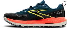 Rückansicht von Brooks Cascadia 18 Trailrunning Schuhe Herren legion blue-black-flame