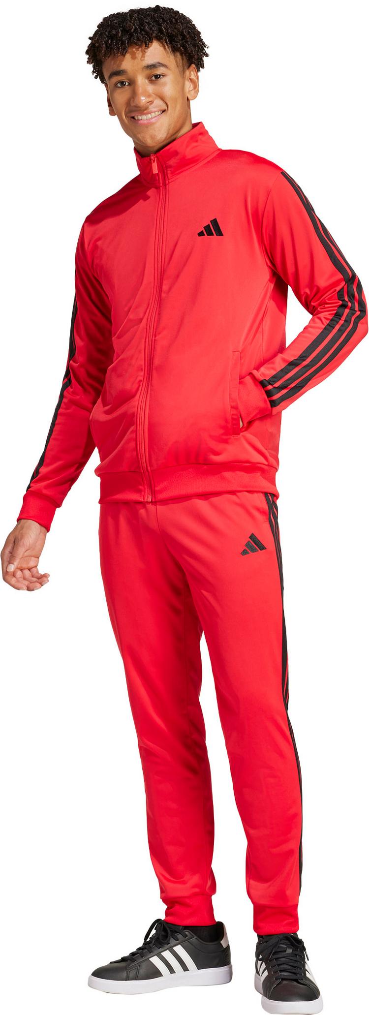 adidas adidas 3 Streifen Trainingsanzug Herren - pure ruby - 0 | SportScheck