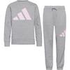 adidas BIG LOGO Trainingsanzug M&auml;dchen - medium grey heather-clear pink