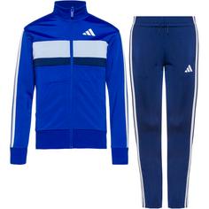 adidas 3 STRIPES TIBERIO Trainingsanzug Kinder royal blue-white-glow blue