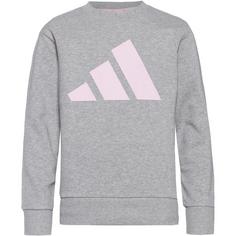 Rückansicht von adidas BIG LOGO Trainingsanzug Kinder medium grey heather-clear pink