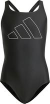 adidas BIG BARS Badeanzug M&auml;dchen - black-white