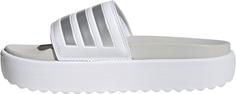 Rückansicht von adidas Adilette Platform Badelatschen Damen ftwr white-zero metallic-grey one