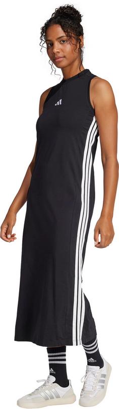 Rückansicht von adidas 3S Maxikleid Damen black-white