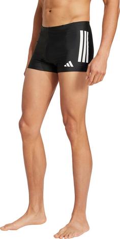 Rückansicht von adidas 3S Kastenbadehose Herren black-white