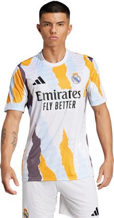 Rückansicht von adidas Real Madrid Fanshirt Herren white-crew orange-charcoal-glow blue