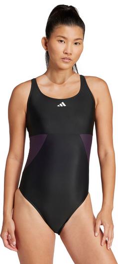 Rückansicht von adidas BOS Schwimmanzug Damen black-legend ivy