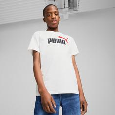 Rückansicht von PUMA ESSENTIALS 2 COLOR LOGO T-Shirt Kinder puma white