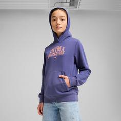 Rückansicht von PUMA CLASSICS Hoodie Kinder blue crystal