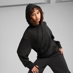 Rückansicht von PUMA HER Relaxed Hoodie Damen puma black