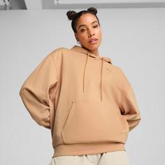 Rückansicht von PUMA HER Relaxed Hoodie Damen warm beige