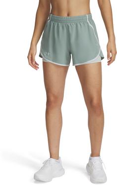 Rückansicht von Under Armour Fly By Laufshorts Damen silica green