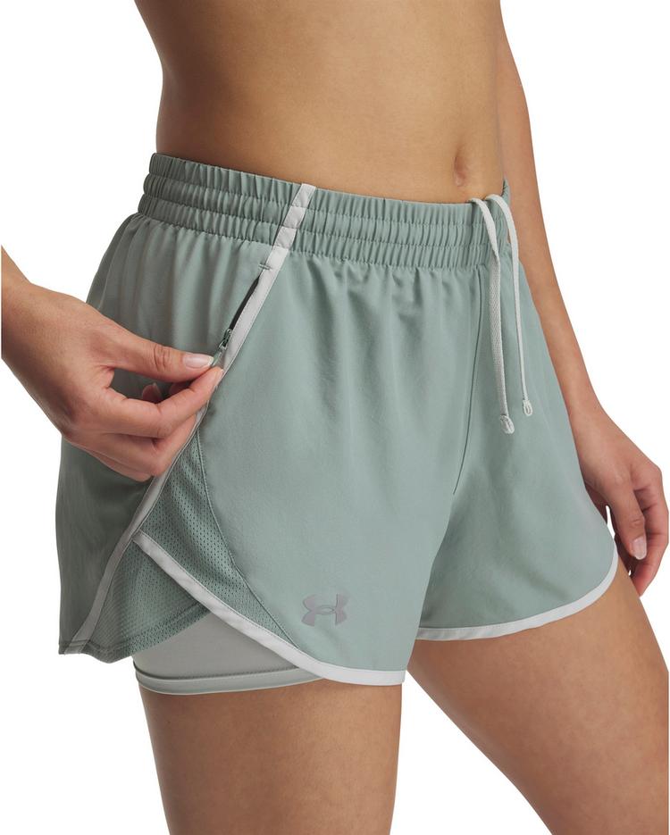 Under Armour Under Armour UA FLY BY 2-IN-1 SHORTS Laufshorts Damen - silica green - 2 | SportScheck