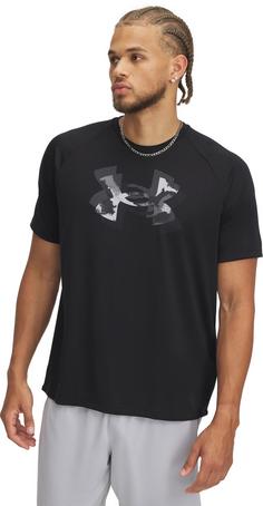 Rückansicht von Under Armour TECH PRINT FILL Funktionsshirt Herren black