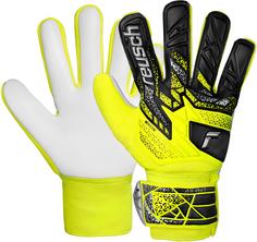 Reusch Attrakt Starter Solid Junior Torwarthandschuhe Kinder safety yellow-silver