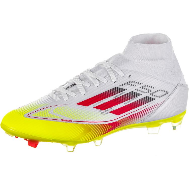 adidas adidas F50 LEAGUE FG-MG MID W Fu&szlig;ballschuhe Damen - ftwr white-lucid red-solar yellow - 0 | SportScheck